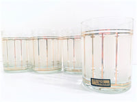 Load image into Gallery viewer, Culver Signed ServeMates White and Gold Stripe Double Old Fashion Glasses (Set of 4)
