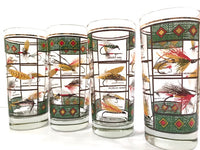 Vintage Fly Fishing Lures Pilsner Glasses (Set of 4)