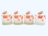 Load image into Gallery viewer, Georges Briard Signed Frosted Summer Flower Double Old Fashion Glasses (Set of 4)
