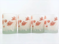 Load image into Gallery viewer, Georges Briard Signed Frosted Summer Flower Double Old Fashion Glasses (Set of 4)
