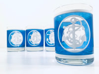 Load image into Gallery viewer, Georges Briard Signed Mid-Century Anchors Away Double Old Fashion Glasses Set of 4)
