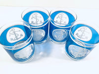 Load image into Gallery viewer, Georges Briard Signed Mid-Century Anchors Away Double Old Fashion Glasses Set of 4)
