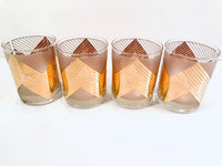 Load image into Gallery viewer, Culver Signed Mid-Century Chevron Double Old Fashion Glasses (Set of 4)
