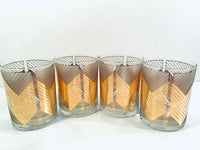 Load image into Gallery viewer, Culver Signed Mid-Century Chevron Double Old Fashion Glasses (Set of 4)
