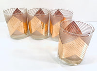 Load image into Gallery viewer, Culver Signed Mid-Century Chevron Double Old Fashion Glasses (Set of 4)
