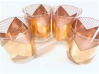 Load image into Gallery viewer, Culver Signed Mid-Century Chevron Double Old Fashion Glasses (Set of 4)
