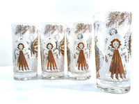 Load image into Gallery viewer, Mid-Century Christmas Angels Highball Glasses (Set of 4)
