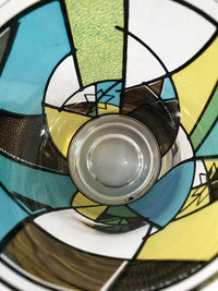 Load image into Gallery viewer, Ned Harris Signed Mid-Century Blue and Green Abstract Double Old Fashion Glasses (Set of 5)
