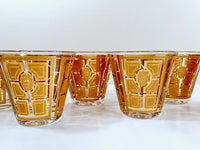 Load image into Gallery viewer, Culver Signed Mid-Century Gold Encrusted Glasses (Set of 6)
