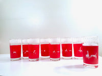 Load image into Gallery viewer, Libbey Mid-Century Reindeer Christmas Glasses - Rare Stock Pattern (Set of 8)

