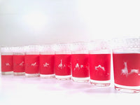 Load image into Gallery viewer, Libbey Mid-Century Reindeer Christmas Glasses - Rare Stock Pattern (Set of 8)
