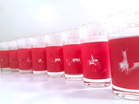 Load image into Gallery viewer, Libbey Mid-Century Reindeer Christmas Glasses - Rare Stock Pattern (Set of 8)
