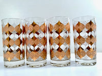Load image into Gallery viewer, Fred Press Signed Mid-Century Golden Ice Highball Glasses (Set of 4)
