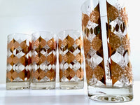 Load image into Gallery viewer, Fred Press Signed Mid-Century Golden Ice Highball Glasses (Set of 4)
