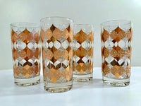 Load image into Gallery viewer, Fred Press Signed Mid-Century Golden Ice Highball Glasses (Set of 4)
