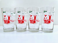 Load image into Gallery viewer, Libbey Mid-Century Santa &amp; Reindeer At The North Pole Glasses (Set of 4)
