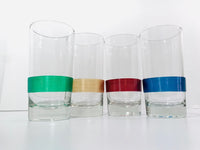 Load image into Gallery viewer, Federal Glass Art Deco Ribbed Rainbow Band Highball Glasses (Set of 4)
