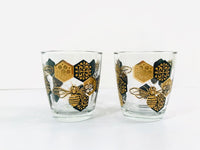Load image into Gallery viewer, Libbey Black and 22 Karat Gold Bee and Honeycomb Glasses (Set of 2)
