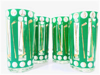 Load image into Gallery viewer, Libbey Gold and Green Golf Highball Glasses (Set of 4)
