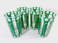 Load image into Gallery viewer, Libbey Gold and Green Golf Highball Glasses (Set of 4)
