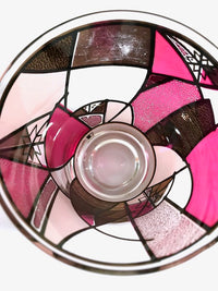 Load image into Gallery viewer, Ned Harris Signed Mid-Century Pink and Purple Abstract Double Old Fashion Glasses (Set of 3)
