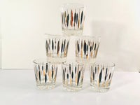 Load image into Gallery viewer, Federal Glass Gold and Black Cattail Glasses (Set of 6)
