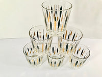 Load image into Gallery viewer, Federal Glass Gold and Black Cattail Glasses (Set of 6)
