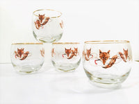 Load image into Gallery viewer, Federal Glass Mid-Century Fox Hunt Roly Poly Glasses (Set of 4)
