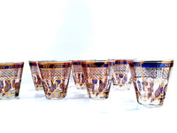 Load image into Gallery viewer, Georges Briard Signed Mid-Century Wet Your Whistle Double Old Fashion Glasses (Set of 7)
