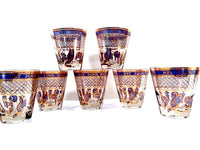 Load image into Gallery viewer, Georges Briard Signed Mid-Century Wet Your Whistle Double Old Fashion Glasses (Set of 7)
