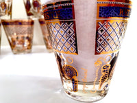 Load image into Gallery viewer, Georges Briard Signed Mid-Century Wet Your Whistle Double Old Fashion Glasses (Set of 7)
