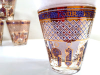 Load image into Gallery viewer, Georges Briard Signed Mid-Century Wet Your Whistle Double Old Fashion Glasses (Set of 7)
