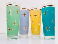 Load image into Gallery viewer, Bartlett Collins Mid-Century Atomic North Star Tall Collins Cocktail Glasses (Set of 4)
