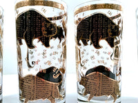 Load image into Gallery viewer, Hammacher Schlemmer Mid-Century Stock Market Bull and Bear Highball Glasses (Set of 4)
