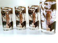 Load image into Gallery viewer, Hammacher Schlemmer Mid-Century Stock Market Bull and Bear Highball Glasses (Set of 4)
