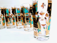 Load image into Gallery viewer, Georges Briard Signed Mid-Century It&#39;s In The Cards Glasses (Set of 7)
