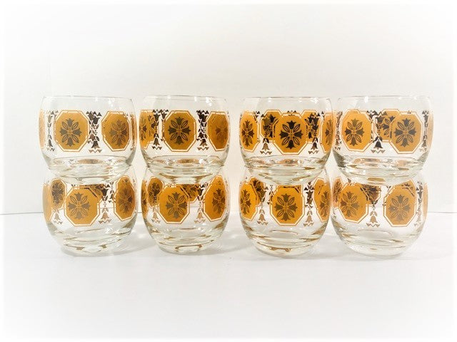 Federal Glass Mid-Century Octagna Roly Poly 8-Piece Set