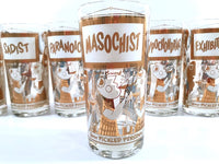Load image into Gallery viewer, Georges Briard Signed Mid-Century Your Pickled Personality Highball Glasses (Set of 7)
