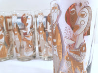 Load image into Gallery viewer, Georges Briard Signed Mid-Century Your Pickled Personality Highball Glasses (Set of 7)
