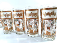 Load image into Gallery viewer, Georges Briard Signed Mid-Century Your Pickled Personality Highball Glasses (Set of 7)
