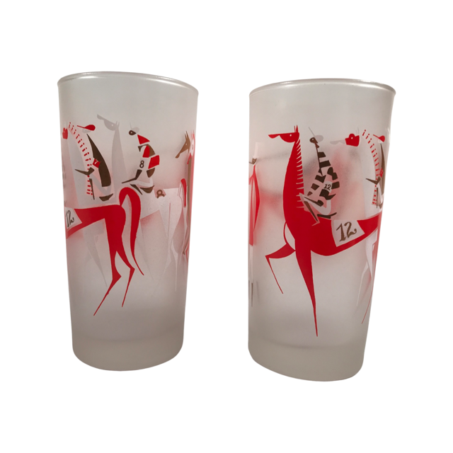 Libbey Mid-Century Atomic Deer Highball Glasses (Set of 4)