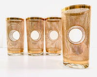 Load image into Gallery viewer, Culver Signed Mid-Century Aurora Golden Glasses (Set of 4)
