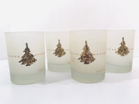 Load image into Gallery viewer, Georges Briard Signed Gold Snowflake Tree Double Old Fashion Glasses (Set of 4)
