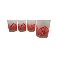 Load image into Gallery viewer, Georges Briard Signed Mid-Century Orange and Frosted Deco Double Old Fashion Glasses (Set of 4)
