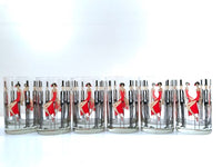 Load image into Gallery viewer, Cera Glass Signed Mid-Century Black Tie Event-All That Jazz Double Old Fashion Glasses (Set of 6)
