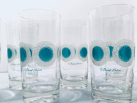 Load image into Gallery viewer, Fred Press Signed Mid-Century Emerald Circle Glasses (Set of 8 with Carrier)

