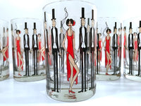 Load image into Gallery viewer, Cera Glass Signed Mid-Century Black Tie Event-All That Jazz Double Old Fashion Glasses (Set of 6)
