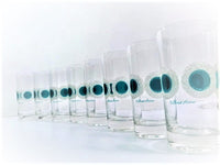 Load image into Gallery viewer, Fred Press Signed Mid-Century Emerald Circle Glasses (Set of 8 with Carrier)
