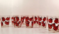 Load image into Gallery viewer, West Virginia Glass Company Lady Bug Double Old Fashion Glasses (Set of 8)
