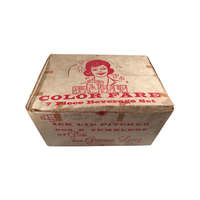 Load image into Gallery viewer, Bartlett Collins Mid-Century Color Fare Fishnet 7 Piece Beverage Set
